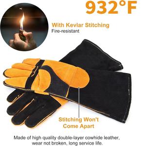 Hot Selling High Quality Leather Safety <b>Gloves</b> / New Style OEM Services Breathable Customized Protective Welding <b>Gloves</b> - Product Image 3