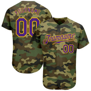 Custom Camouflage Baseball Jersey Sublimated Print Teamname 00 Unisex Adult Short Sleeve Breathable Polyester Uniform - Product Image 1