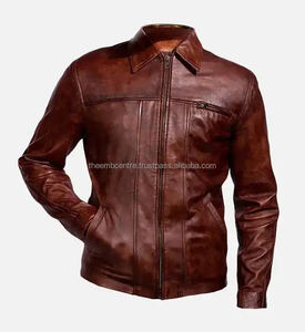 Chaqueta de vuelo de cuero para hombre cálida y elegante Chaqueta de cuero real para hombre Chaqueta de cuero marrón Inception Cobb para hombre - Product Image 2