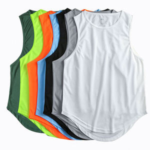 Wholesale Gym Tank Top Men Casual Summer Vest Style Sportswear Lightweight Material <b>Drop</b> Armhole Cut Crew Neck Tank Tops for Men - Product Image 3