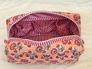 Quilted Cotton Cosmetic Bag Set Tiger Print <b>Makeup</b> Pouch Zipper Toiletry Organizer Travel <b>Case</b> - Product Image 3