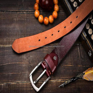 Vintage Single Ply <b>Brown</b> Leather Casual <b>Belt</b> with Heavy Brass Pin Buckle <b>Men's</b> Fashion Leather Casual <b>Belt</b> in All Custom Sizes - Product Image 1