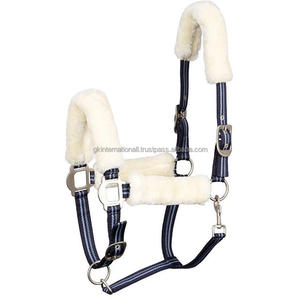 Caballo de nailon 100% con forro polar y cuello Halter, relleno de piel sintética, muchos colores con hardware de latón - Product Image 1