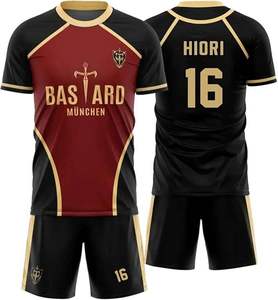 Ensemble de costume de cosplay de football personnalisé pour hommes, 2 pièces, t-shirt et short, 100% polyester, séchage rapide - Product Image 4