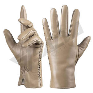 Gants d'hiver de haute qualité, personnalisés, avec manchette en fourrure, gants en cuir tendance, gants d'hiver en cuir PU compatibles avec les écrans tactiles - Product Image 5