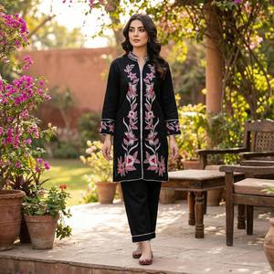 <b>Women</b> Rayon Co Ord Set Embroidered Indian Pakistani Outfit <b>Kurta</b> Pyjama Casual and Daily Office Wear <b>for</b> <b>Women</b> Comfy Fit - Product Image 5
