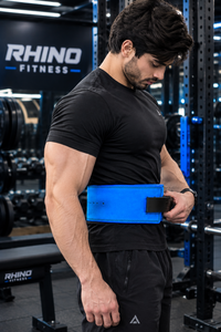 Ceinture de soutien lombaire ajustable en néoprène Rhino Fitness pour la musculation, ceinture de maintien de la taille, bleu, adulte, toutes saisons - Product Image 3
