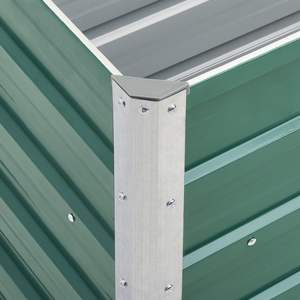 Grand bac à fleurs de jardin durable en acier galvanisé vert, jardinière surélevée pour plantes et fleurs - Product Image 5