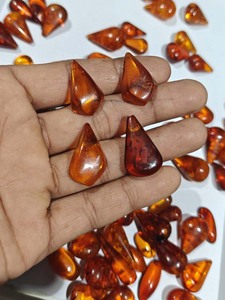 Piedras Preciosas de Ámbar en Forma de Lágrima Hechas a Mano, Color Rojo Anaranjado Pulido, Piedras Sueltas Naturales, Suministros para la Fabricación de Joyería al por Mayor - Product Image 4
