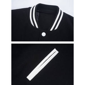 Veste bomber universitaire en laine de baseball de haute qualité personnalisée 2025 avec manches en cuir véritable pour hommes - Product Image 5
