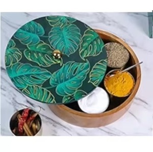 Solid Wood Spice Organizer <b>Chest</b> Featuring Divided <b>Storage</b> for Convenient Access to Cooking Ingredients - Product Image 2