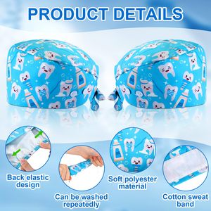 New Design Knitted Cotton Medical Scrub Caps Adjustable Elastic OEM Custom Logo Reusable Unisex Hospital Quick Dry Breathable - Product Image 6