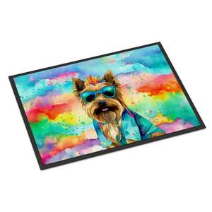 Cairn Terrier Hippie Dawg Doormat Non Slip Washable Low Pile 24H X 36W Indoor <b>Outdoor</b> Entryway <b>Rug</b> for Front Door - Product Image 1