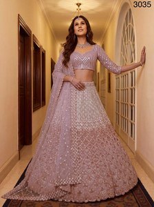 AARIKA Lehenga en tulle épais de qualité supérieure, broderie de designer, sequins, travail Zari, avec Blouse, Dupatta et Cancan, tenue ethnique pour mariages et fêtes, livraison rapide - Product Image 1