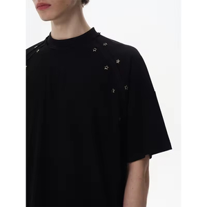 Camisetas Personalizadas con Logotipo Metálico, Diseño de Moda, 100% Algodón, Talla Grande, Camisetas Holgadas para Hombre, Camisetas Lisas para Imprimir - Product Image 4