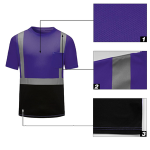 Camiseta de Trabajo Funcional de Alta Visibilidad Personalizada, Transpirable, Antihumedad, Ripstop, Conjunto de Trabajo, Camiseta de Seguridad Reflectante para Hombre - Product Image 4