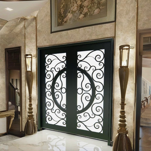 Puerta Principal de Hierro Forjado de Primera Calidad para Casa, Puertas de Entrada Seguras, Puertas Interiores y Exteriores Elegantes para Hogares Modernos - Product Image 4