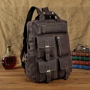 Ultimate <b>Waterproof</b> Leather <b>Backpack</b> Anti-Theft Vintage Laptop Rucksack Genuine Leather Luxury LBP-0350 - Product Image 3