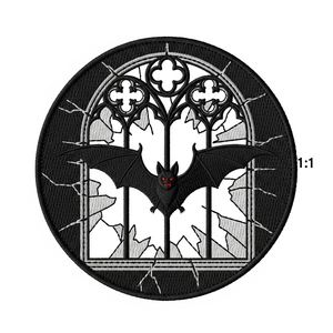 Parche Bordado Redondo Termoadhesivo de Calavera de Vampiro y Alas de Murciélago, Insignia para Motociclistas y Amantes del Rock, Aplique Gótico de Terror, Decoración DIY para Chaquetas, Venta al por Mayor - Product Image 3