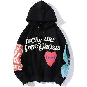 Sudadera con capucha retro de algodón mezclado con estampado de letras, diseño exclusivo, informal, con cremallera y estampado en relieve. - Product Image 2