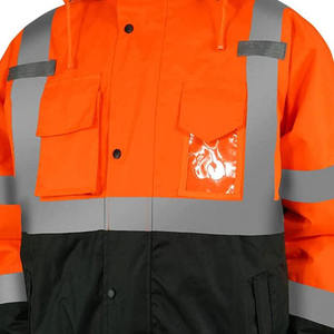 Reflective <b>Security</b> Traffic Fluorescent Hi Vis High Viz Visibility Workwear Safety Work Class 3 Jacket - Product Image 5