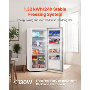 Congelatore Verticale Convertibile No-Frost da 17 Cu.Ft con Pannello di Controllo Temperatura, Allarme Apertura Porta Regolabile e Funzione di Regolazione Allarme - Product Image 2