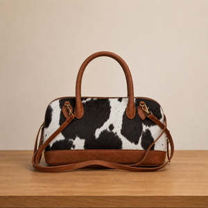 Premium Handmade Single Strap Hair-On Hide Genuine Leather Women's <b>Handbag</b> | Western Cowhide Shoulder Tote Bag | Vintage Travel - Product Image 1