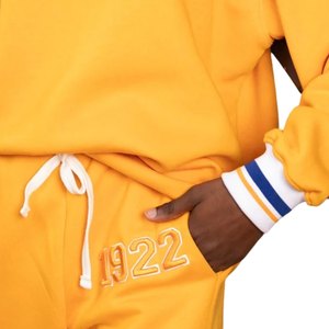 Sigma Gamma Rho Gold Wide Leg Fleece Set Women Two Piece Outfit Greek Sorority Sweatshirt <b>Pants</b> Casual Comfort Style - Product Image 5