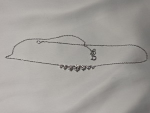 Collar de Diamantes en Oro Blanco de 14k, Corte de Laboratorio, Joyería Elegante, Brillo Atemporal, Chapado en Plata, Lujo para Mujer - Product Image 5