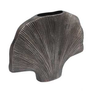 Jarrón de plumas de bronce moderno nórdico, decoración de mesa hecha a mano, 30.5 cm de largo, 23.5 cm de altura - Product Image 2