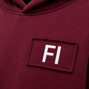 Sweat-shirts à capuche bordeaux personnalisés avec logo, coupe oversize et carrée, effet délavé, épais, style streetwear vintage - Product Image 5