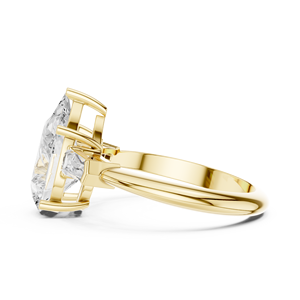Anillo de Compromiso Aries Jewel de Lujo con Diamante Cultivado en Laboratorio de 3 Quilates, Corte Pera, Grado E VS, Oro Sólido de 14K, Joyería Fina para Regalo - Product Image 4