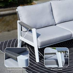 7-Piece Aluminum Patio Furniture Set Includes Rectangular <b>Firepit</b> <b>Table</b> and Side <b>Table</b> Model D0100HR22CX - Product Image 4