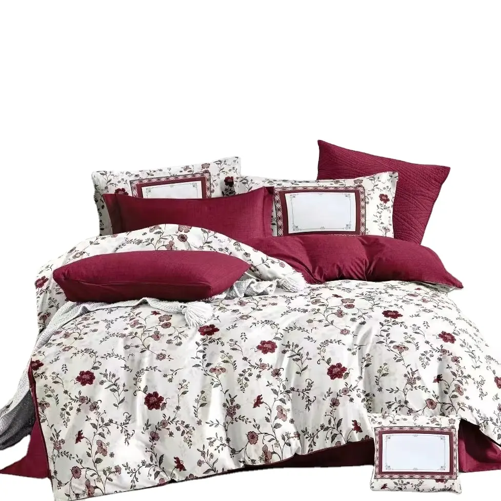 Design personnalisé, ensemble de draps de lit de style occidental en tissu hometextile, ensemble de literie de luxe avec offre personnalisée