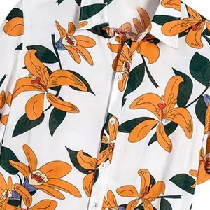 เสื้อเชิ้ตผู้ชายลายดอกไม้ ผ้าฝ้ายระบายอากาศ พิมพ์ลายดอกชบา สวมใส่สบายๆ สำหรับวันหยุด ขายส่งจากโรงงาน - Product Image 5