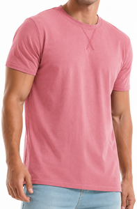 Camiseta de Manga Corta Casual para Hombre, Marca AMY, 100% Algodón, Corte Regular, Lisa, con Logotipo Personalizado al por Mayor - Product Image 2