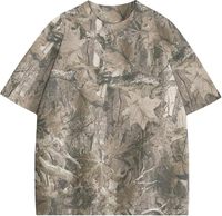 T-shirt à manches courtes surdimensionné pour homme, gris, imprimé abstrait, tricoté en polyester, style décontracté, col rond