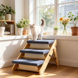 Scala Ovale per Animali Domestici con Funzione Antiscivolo, Schiuma Memory e Rivestimento Rimovibile, Impermeabile e Lavabile per Soggiorno, Camera da Letto e Armadio - Product Image 4