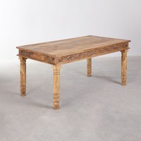 Table à manger rectangulaire Vandana Hexa Altis 160x90 cm en bois de manguier Taraz