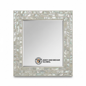 กระจกติดผนังทรงสี่เหลี่ยมฝังเปลือกหอยมุกพรีเมียม งานฝีมือตกแต่งบ้านสุดหรู - Product Image 1