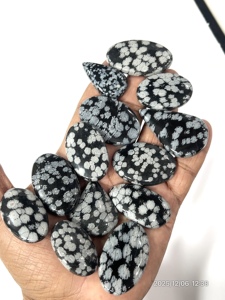 Obsidiana Natural en Forma de Copo de Nieve, Gema Suelta, Cabujón, Formas Variadas, Tamaño Personalizado, para Joyería, Cambia de Color - Product Image 2