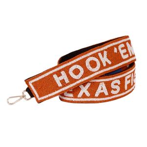 สายกระเป๋าสะพายกีฬาแฮนด์เมดแบบส่วนตัว Hook Em ประดับลูกปัดแก้วบนฐานผ้าฝ้าย รูปทรงสี่เหลี่ยมผืนผ้า สำหรับเขตศิลปะสร้างสรรค์เท็กซัส - Product Image 1