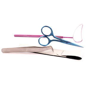 Pince à épiler japonaise de précision en acier inoxydable durable pour extensions de cils, 1 pièce, emballage en pochette, ciseaux à cuticules et miroir - Product Image 3