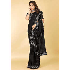 Saree de créateur avec paillettes brodées pour la fête pour les robes de club - Product Image 6