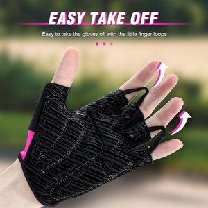 Gants de cyclisme d'été personnalisables pour VTT et vélo de route, ajustables, respirants, rembourrés, demi-doigts, unisexe, avec fermeture auto-agrippante - Product Image 3