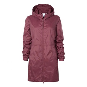 <b>Women's</b> <b>Packable</b> Woven Bomber Rain <b>Jacket</b> Hooded Waterproof Zip-Up Outdoor Travel Windproof Fashion - Product Image 1