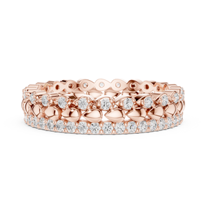 Anillo de Eternidad con Hojas Marquise en Oro Rosa para Mujer, Joyería de Moda de Lujo con Cristales para Aniversario de Bodas, Regalo - Product Image 5