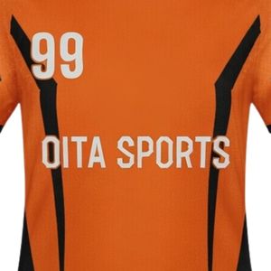 Maillot de handball sublimé orange et noir pour hommes, chemise de sport en polyester à manches courtes, vêtements d'équipe pour l'entraînement et les matchs - Product Image 6