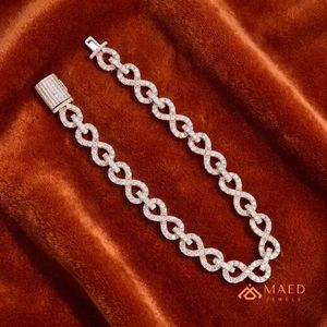 Rose Gold Plated 925 Silver <b>Infinity</b> Link Moissanite <b>Bracelet</b> Fine Chain Link Designer Jewelry for Men Women Luxury Hiphop Party - Product Image 2