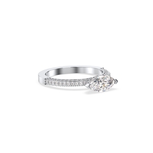 Bague solitaire pour femme REYES Custom Fine Jewelry, certifiée GRA, en argent sterling 925, coupe marquise, 1,43 ct, moissanite VVS. - Product Image 3